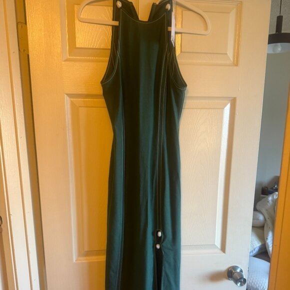 GANNI Drapey Melange Maxi Dress-  Green NWT - Picture 1 of 4
